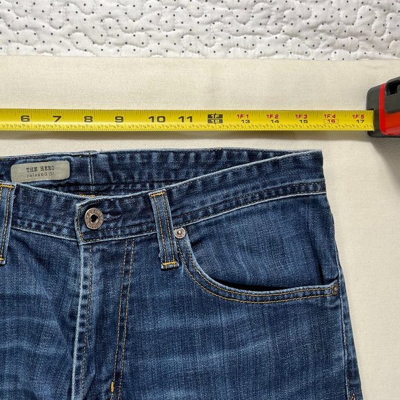 Adriano Goldschmied Men's Blue Jeans The Hero Relaxed Fit Size 31 x 34 - Picture 4 of 10